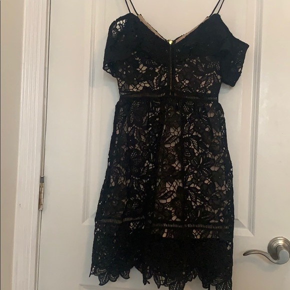 New Look Premium Black Lace Cold Shoulder Dress - Picture 2 of 7